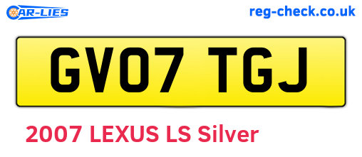 GV07TGJ are the vehicle registration plates.