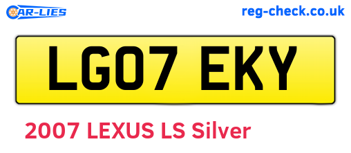 LG07EKY are the vehicle registration plates.