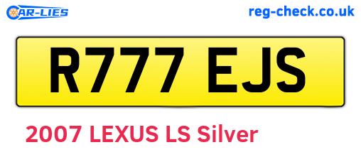R777EJS are the vehicle registration plates.