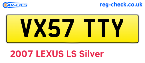 VX57TTY are the vehicle registration plates.