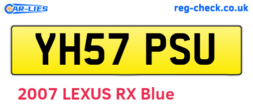 YH57PSU are the vehicle registration plates.