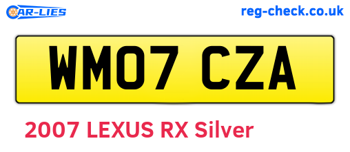 WM07CZA are the vehicle registration plates.
