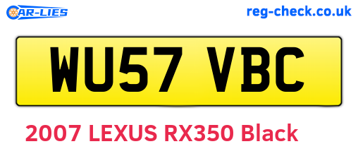 WU57VBC are the vehicle registration plates.