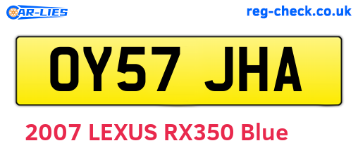 OY57JHA are the vehicle registration plates.