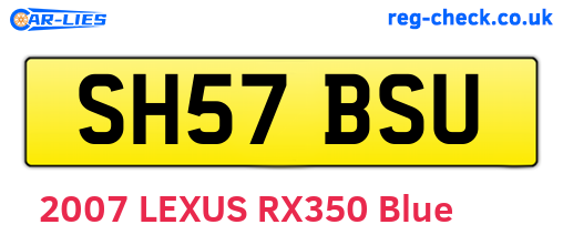 SH57BSU are the vehicle registration plates.