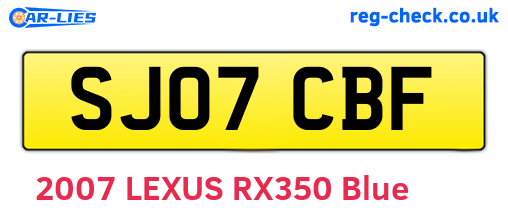 SJ07CBF are the vehicle registration plates.