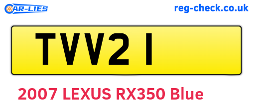 TVV21 are the vehicle registration plates.
