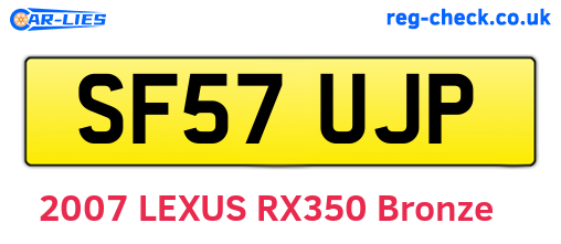 SF57UJP are the vehicle registration plates.