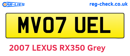 MV07UEL are the vehicle registration plates.