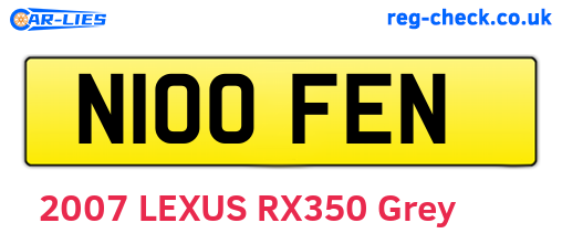 N100FEN are the vehicle registration plates.