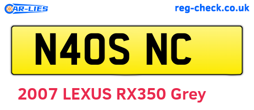 N40SNC are the vehicle registration plates.