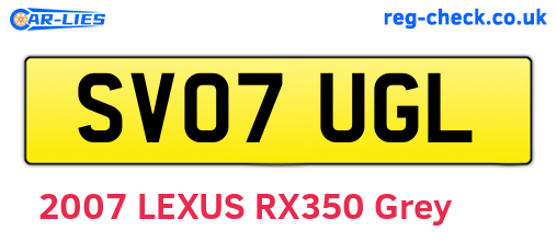SV07UGL are the vehicle registration plates.