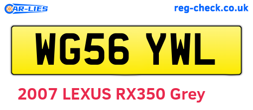 WG56YWL are the vehicle registration plates.