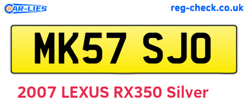 MK57SJO are the vehicle registration plates.
