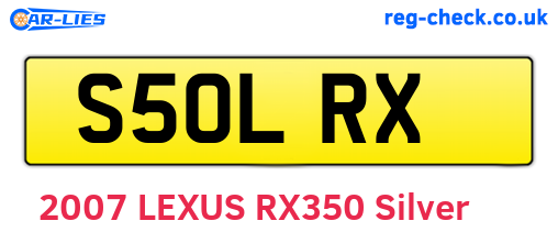 S50LRX are the vehicle registration plates.