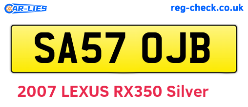 SA57OJB are the vehicle registration plates.