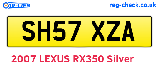 SH57XZA are the vehicle registration plates.
