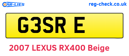 G3SRE are the vehicle registration plates.