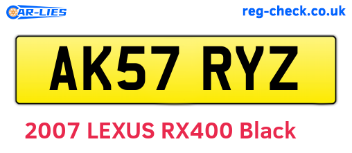 AK57RYZ are the vehicle registration plates.