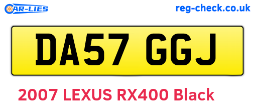 DA57GGJ are the vehicle registration plates.