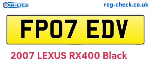 FP07EDV are the vehicle registration plates.