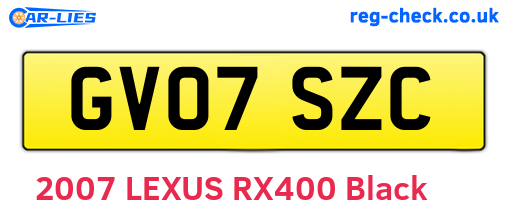 GV07SZC are the vehicle registration plates.