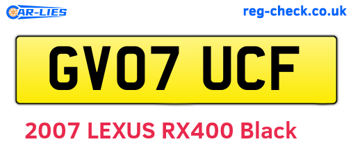 GV07UCF are the vehicle registration plates.