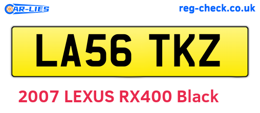 LA56TKZ are the vehicle registration plates.