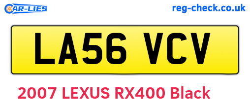 LA56VCV are the vehicle registration plates.