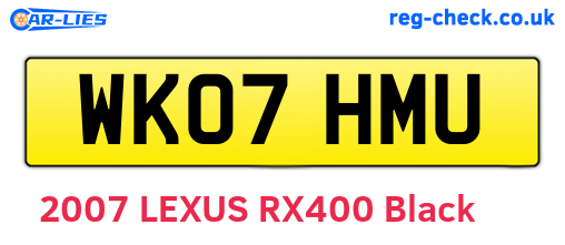 WK07HMU are the vehicle registration plates.