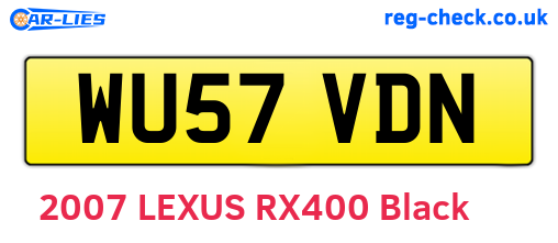 WU57VDN are the vehicle registration plates.