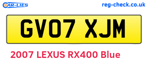 GV07XJM are the vehicle registration plates.