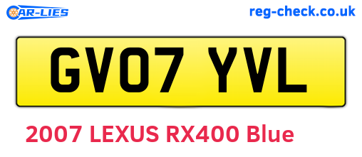 GV07YVL are the vehicle registration plates.