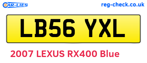 LB56YXL are the vehicle registration plates.