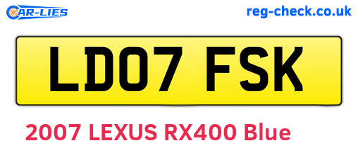 LD07FSK are the vehicle registration plates.