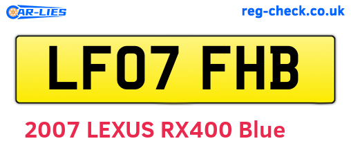 LF07FHB are the vehicle registration plates.
