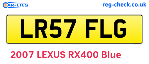 LR57FLG are the vehicle registration plates.