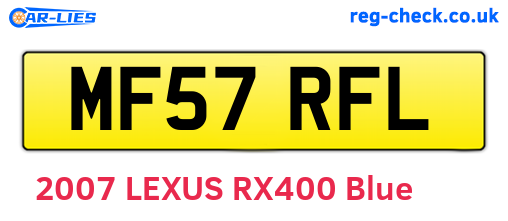 MF57RFL are the vehicle registration plates.