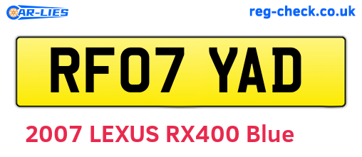 RF07YAD are the vehicle registration plates.