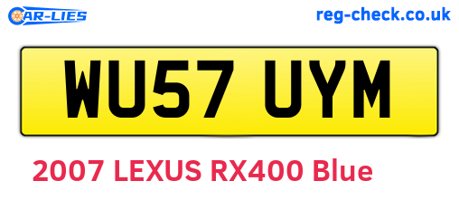 WU57UYM are the vehicle registration plates.
