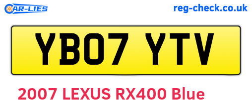 YB07YTV are the vehicle registration plates.