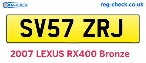 SV57ZRJ are the vehicle registration plates.