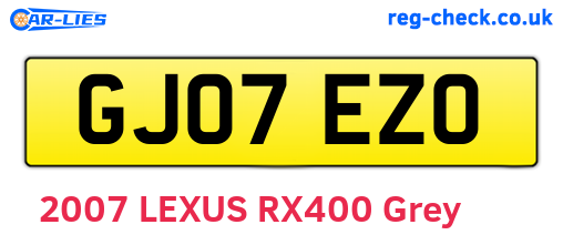 GJ07EZO are the vehicle registration plates.