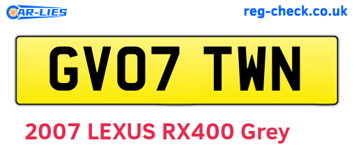 GV07TWN are the vehicle registration plates.