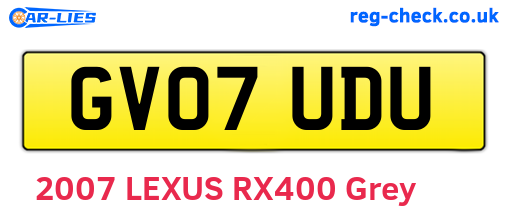 GV07UDU are the vehicle registration plates.