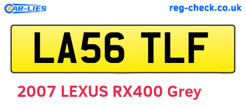 LA56TLF are the vehicle registration plates.