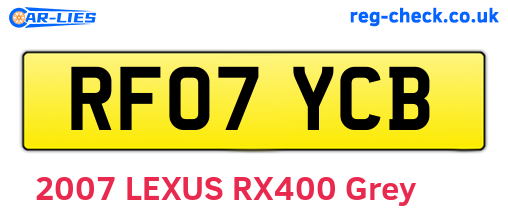 RF07YCB are the vehicle registration plates.