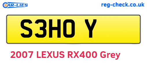 S3HOY are the vehicle registration plates.