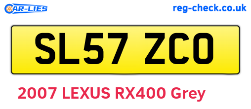 SL57ZCO are the vehicle registration plates.