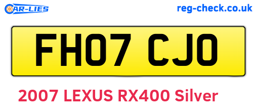 FH07CJO are the vehicle registration plates.